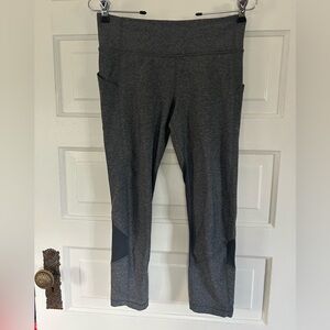 LULULEMON Pace Rival Crop Luxtreme Mesh Leggings Gray, Pockets! Size 6